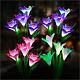 4 Pack 4 Led Solar Color Changing Lily Flower Light Garden Stake Yard Path Lamp