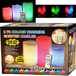 4pc Colour Changing Flickering Flameless Led Wax Mood Candles Vanilla Scented