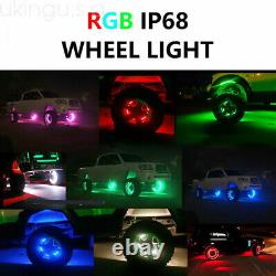 4pcs15.5LED Wheel Ring Rim Lights RGB Color Changing Turn Signal IP68 Bluetooth