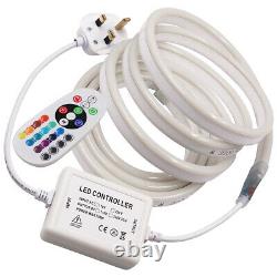 5050 RGB LED Strip 220V 240V Neon Flex Tube Rope Lights IP67+IR Remote Control