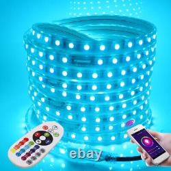 5050 RGB LED Strip WIFI APP Controller Waterproof Outdoor Lamp Flex Lights 220V