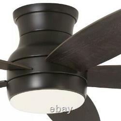 52-inch Color Changing LED Matte Black Ceiling Fan with Light and Remote Control