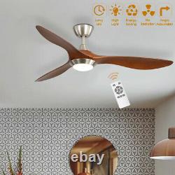 52inch Ceiling Fan with Dimmable LED Light 3 Blades Remote Control Timer 5 Speed