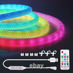 5V RGB WS2812B LED Rope Tube String Fairy Lights Strip Waterproof IC Addressable