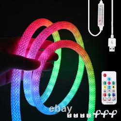 5V WS2812B RGB LED Rope Tube String Fairy Lights Strip Waterproof APP Control UK