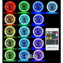 5-3/4 RF RGB SMD Color Change Halo Angel Eye Shift Headlamp LED Headlights Set