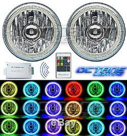 5-3/4 RF RGB SMD Multi-Color Change Halo Angel Eye Shift H4 LED Headlights Pair
