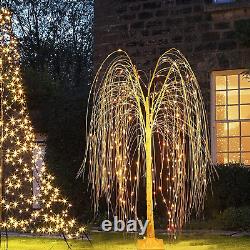 6Ft LED Lighted Tree Weeping Willow Tree Outdoor, Color Changing Light up Willow