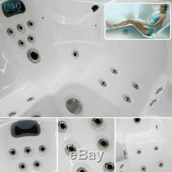 6-8 Persons Outdoor Hot Tubs Spa 41 Massage Jets Jacuzzis LED Lights Family Use