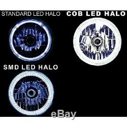 7 Bluetooth Phone App RGB SMD Color Change LED Halo Angel Eye H4 Headlight Pair