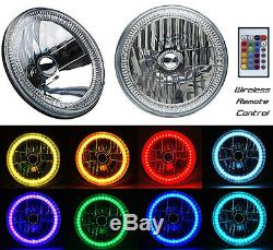 7 RGB SMD Multi-Color White Red Blue Green LED Halo Angel Eye Headlights Pair