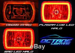 7x6' RGB COB Color Change LED Halo Angel Eye Headlight For JEEP WRANGLER YJ XJ
