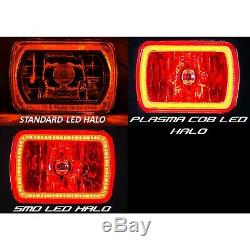 7x6 RGB COB Color Change White Red Blue Green Halo Angel Eye 40W LED Headlights