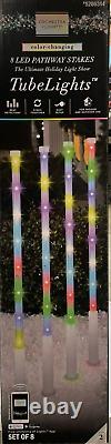 8 Gemmy Orchestra of Lights Color-Changing LED Tube Light Pathway Lights