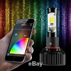 9007 2in1 LED Headlight Bulbs Color Changing Devil Eye for Projector + Reflector