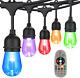 96ft Color Changing Outdoor String Lights, Rgb Cafe Led String Light With 30 E26