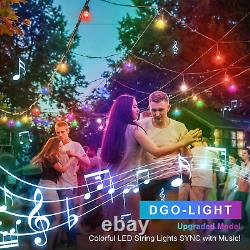 96FT Color Changing Outdoor String Lights, RGB Cafe LED String Light with 30 E26