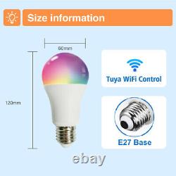 ALUSSO 4PCS 10W E27 Smart Light Bulb RGBW Wifi LED Dimmable Lamp