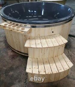 Affordable Fibreglass Wooden Hot Tub Hydro Bubbles + Led, Wood Fired
