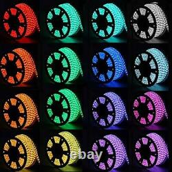 Ainfox 100FT LED Rope Lights Waterproof 16 Colors Changing RGB Rope Light wit