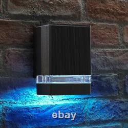 Auraglow Indoor / Outdoor IP44 Up or Down Wall Light Black Colour Changing