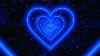 Beautiful Blue Heart Background Neon Lights Love Heart Tunnel Loop 4 Hours