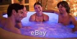 Bestway Lay-Z-Spa Paris 6 Person LED Inflatable Round Heated Hot Tub White