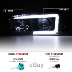 COLOR-CHANGING LOW BEAM 99-06 GMC Sierra Yukon XL LED Neon Tube Headlights SET