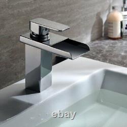 Cascada Color Changing LED Waterfall Bathroom Sink Faucet HDD721 Chrome Finish