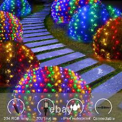 Christmas Outdoor Net Lights, 204 LED 18 Color Changing Mesh Lights, 9.8Ft X 6.6