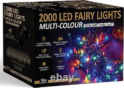 Christmas Tree Lights 2000 LED 50M Multi-Colour Fairy String Lights Plug in wi