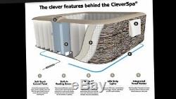 Cleverspa Sorrento Hot Tub Square 6+ person with LED lights -marble slate print
