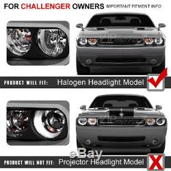 Color Changing LED Low Beam 08-14 Dodge Challenger CCFL ANGEL EYE Headlights