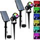 Color Changing Solar Landscape Spotlights, Ip65 Waterproof Solar Lights 9.8ft Ca