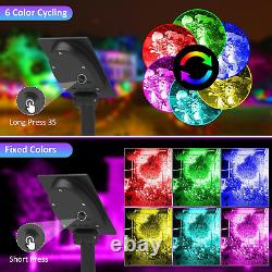 Color Changing Solar Landscape Spotlights, IP65 Waterproof Solar Lights 9.8Ft Ca