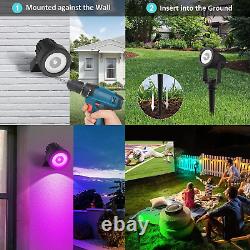 Color Changing Solar Landscape Spotlights, IP65 Waterproof Solar Lights 9.8Ft Ca