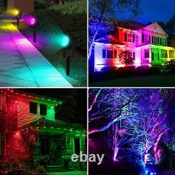 Color Changing Solar Landscape Spotlights, IP65 Waterproof Solar Lights 9.8Ft Ca