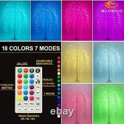 Colorful LED Weeping Willow Tree Lights Lighted Color Changing 5FT Christmas