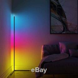 Colour Changing Minimalist LED Corner Floor Led Black (Remote)