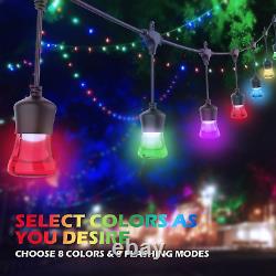 Colour Outdoor String Lights, 50FT Dimmable Colour Changing Festoon Lights with