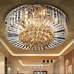 Contemporary Crystal Glass LED 3 Colors Changed Round Ceiling Lights Flush Mount
