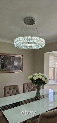 Crystal LED Wheel Pendant Ceiling Light-Colour Changing Dimmable+ Remote