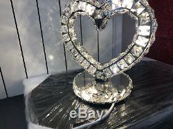 Crystal table lamp Love shape Colour changes valentines gift