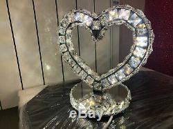 Crystal table lamp Love shape Colour changes valentines gift
