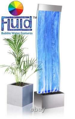 Curved Bubble Water Wall LEDs Silver Base Colour Changing Indoor Use by Fluid