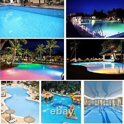 DC691F CNBRIGHTER LED Underwater Pool Lights 54W RGB Color Changing 12V AC