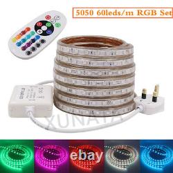 Dimmable 5050 RGB Led Strip Lights Waterproof Rope Garden Kitchen Lamp 240V 220V