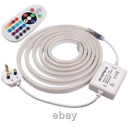 Dimmable Flex 220V RGB Neon Rope Light IP67 Waterproof RGB LED Strip Outdoor UK