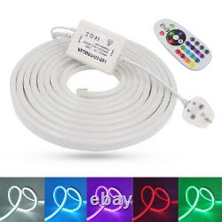 Dimmable Neon LED Strip Lights Waterproof Flexible Rope Tube Lamp With UK Plug