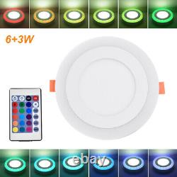 Dual Color White RGB LED Ceiling Light Fans Recessed Panel Downlight Spot Lamp